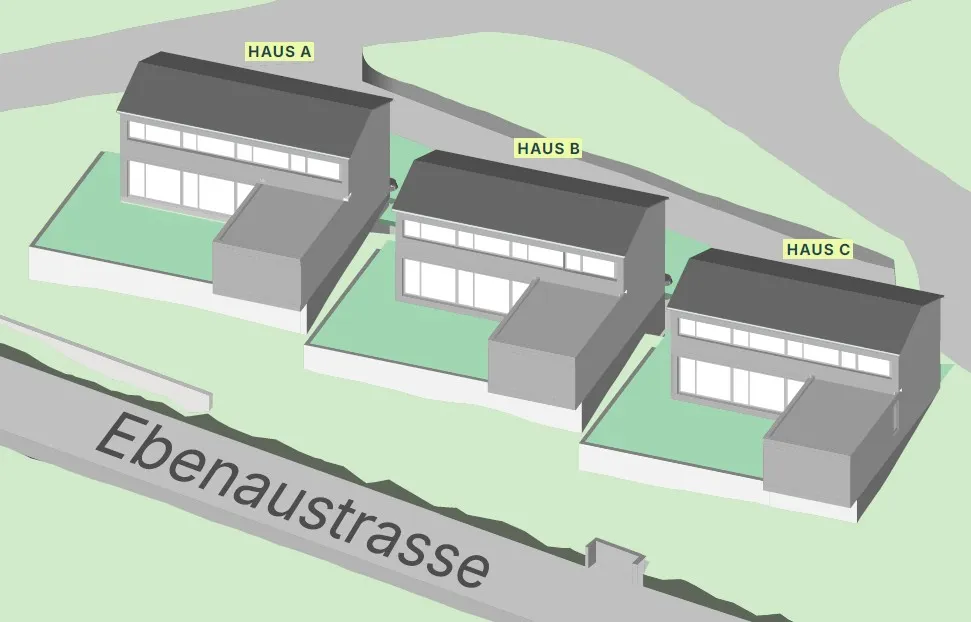 Hausübersicht Neubauprojekt Ebenau